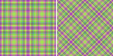 Tartan şablonu. Kumaşsız tekstil. Ekose desen vektör arkaplanı kümesi.