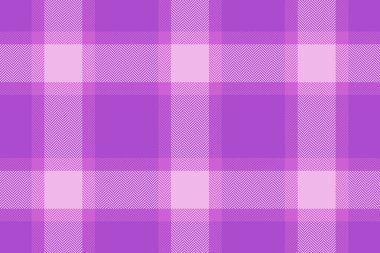 Vektör dikişsiz tartan. Ekose kumaşa bak. Arkaplan dokusu mor ve mor renklerde tekstil deseni.
