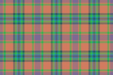 Kumaş vektör dokusu. Tartan kusursuz tekstil. Pastel ve kırmızı renklerdeki desen arkaplanını kontrol et.