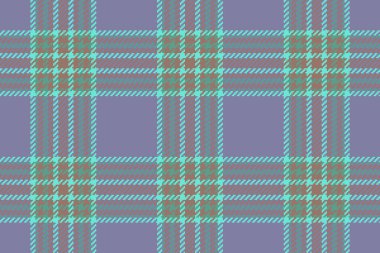 Tartan ekose kumaşı. Tekstil kontrolü. Pastel ve turkuaz renklerinde kusursuz desen arkaplanı.