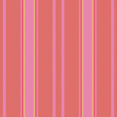 Kusursuz vektör dokusu. Dikey çizgiler çizgisi. Arka plan kumaş deseni kırmızı ve turuncu renkli tekstil.