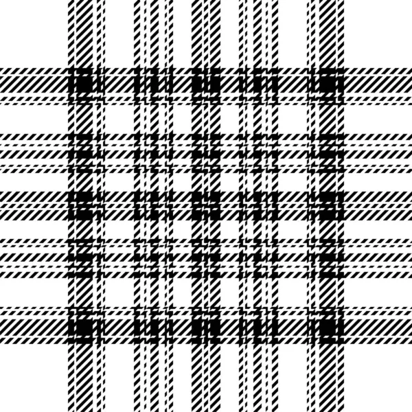 Plaid Check Patroon Zwart Wit Naadloze Stofstructuur Tartan Textielprint Ontwerp — Stockvector