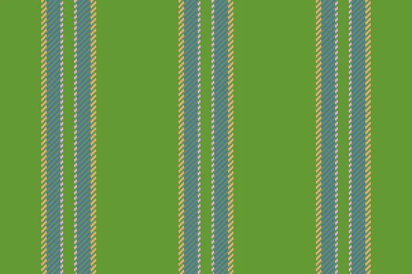 ストライプ繊維垂直 パターンファブリックライン 緑とオレンジのシームレスなベクトル背景テクスチャ — ストックベクタ