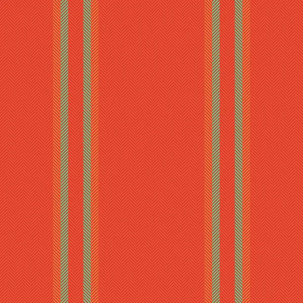 垂直シームレスファブリック 繊維のストライプの質感 赤とオレンジのパターンベクトル背景線 — ストックベクタ