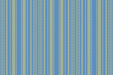 Dikey çizgili desen. Kumaş tekstil hatları. Arkaplanda mavi ve sarı renklerde pürüzsüz vektör dokusu.