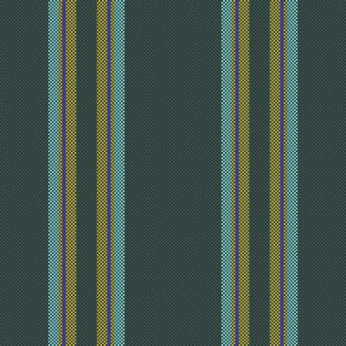 Vektör kumaşı pürüzsüz. Çizgi desenli tekstil. Arkaplan çizgisi dokusu koyu ve turkuaz renklerde dikey.