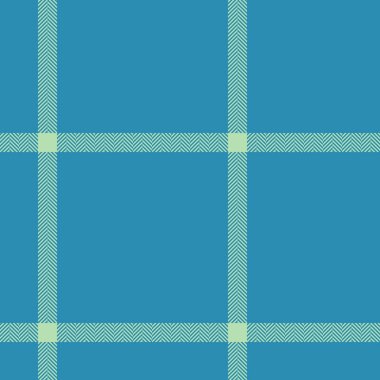 Kusursuz doku arka planı. Tekstil kontrolü vektörü. Ekose desenli kumaş, cyan ve açık renkli..