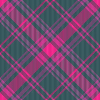 Tekstil vektörü. Tartan ekose arka planı. Kumaş dokusu menekşe ve pembe renklerde kusursuz kontrol.