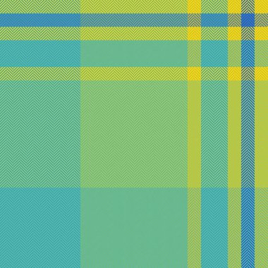 Doku vektör ekoseli. Tartan tekstili kontrol et. Kumaş arkaplan deseni yeşil ve cyan renklerinde pürüzsüz.