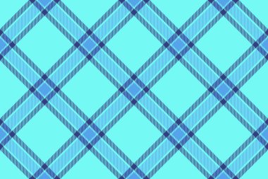 Tartan kumaş dokusu. Tekstil kontrolü. Mavi ve cyan renklerinde kusursuz arkaplan ekoseli vektörü.