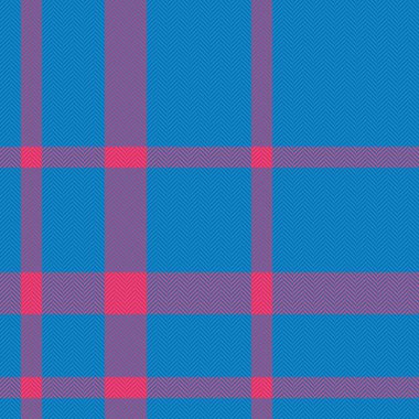 Ekose desenli tartan. Kumaş deseni kontrolü. Kırmızı ve mavi renklerde kusursuz vektör arkaplan tekstili.