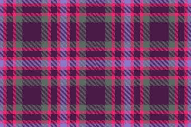 Tartan desenli arka plan. Tekstil dikişsiz. Vektör kumaşı ekoseyi çivit ve pembe renklerle kontrol et.