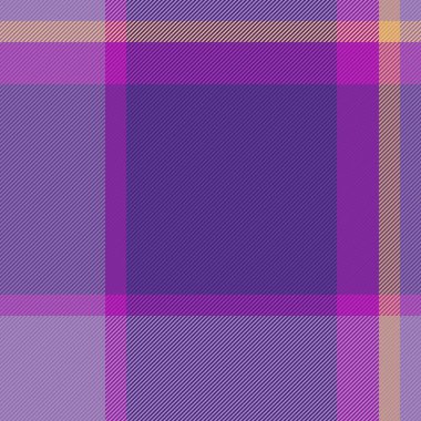 Ekose ekoseli, tertemizdi. Vektör deseni kontrolü. Kumaş dokusu arka plan tekstili mor ve mor renklerde.