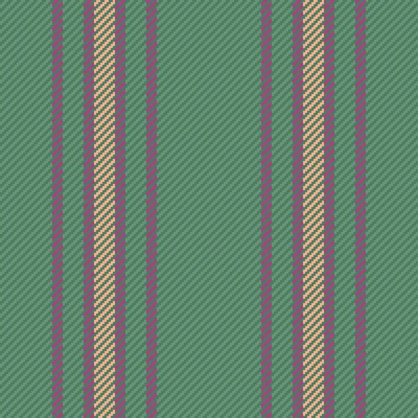 无缝面料背景 线纹理垂直 绿色和橙色纺织品花纹矢量条纹 — 图库矢量图片