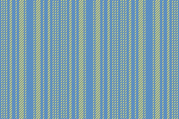 垂直条纹图案 织物纺织线 蓝色和黄色背景无缝矢量纹理 — 图库矢量图片