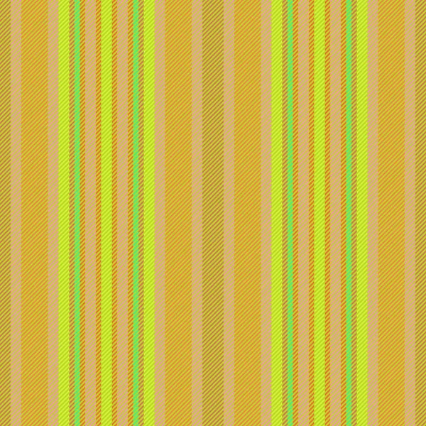 图案纹理无缝 矢量背景线 绿色和橙色的垂直纺织品条纹 — 图库矢量图片