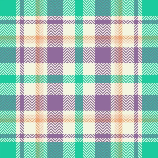 Plaid Check Pattern Seamless Fabric Texture Tartan Textile Print Design — Stock Vector