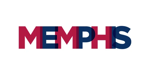 Memphis Tennessee Usa Typography Slogan Design America Logo Graphic City — Stock Vector