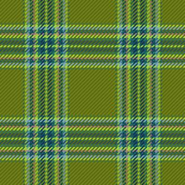 Kalıplı ekoseli. Doku arka plan vektörü. Tekstil kumaşı kireç ve cyan renkleriyle tartanı kontrol et.