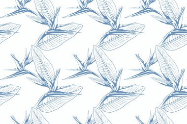 Floral pattern seamless background. Foliage and flower wallpaper design of nature. Vector illustration.