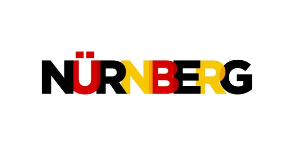 Nurnberg Deutschland Modern Creatief Vector Illustratie Ontwerp Met Stad Duitsland — Stockvector