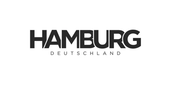 德国汉堡 以德国城市为图形符号和文字元素 以白色背景为背景的现代创意矢量图解设计 非常适合旅行横幅 网络和明信片 — 图库矢量图片