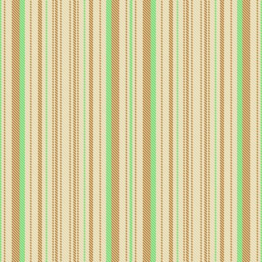 Arka plan kumaşı dikey. Tekstil doku vektörü. Açık ve yeşil renklerde düz çizgi deseni çizgileri.