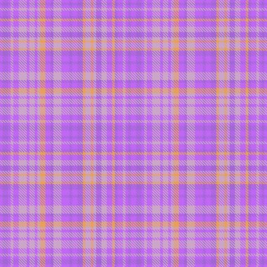 Tekstil kusursuz çek. Vektör desenli tartan. Arkaplan kumaş deseni turuncu ve pastel renklerde.