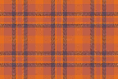 Vektör dokusunu kontrol et. Kalıplı ekose kumaş. Pastel ve turuncu renklerde kusursuz desenli tartan arkaplan.