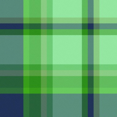 Kalıplı tartan arka plan. Ekose vektör deseni. Yeşil ve koyu renkli kumaşsız tekstil denetimi.