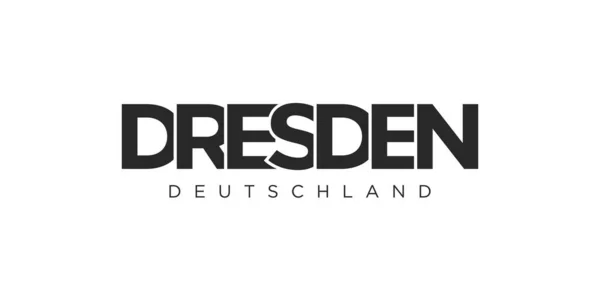 Dresden Deutschland Nowoczesny Twórczy Wektor Ilustracji Projekt Przedstawiający Miasto Niemcy — Wektor stockowy