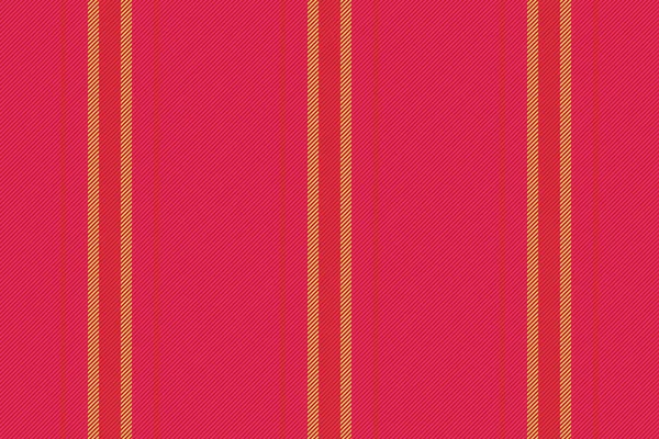 ファブリックテキスタイルシームレス ストライプ柄縦 赤と黄色の線のベクトルテクスチャの背景 — ストックベクタ