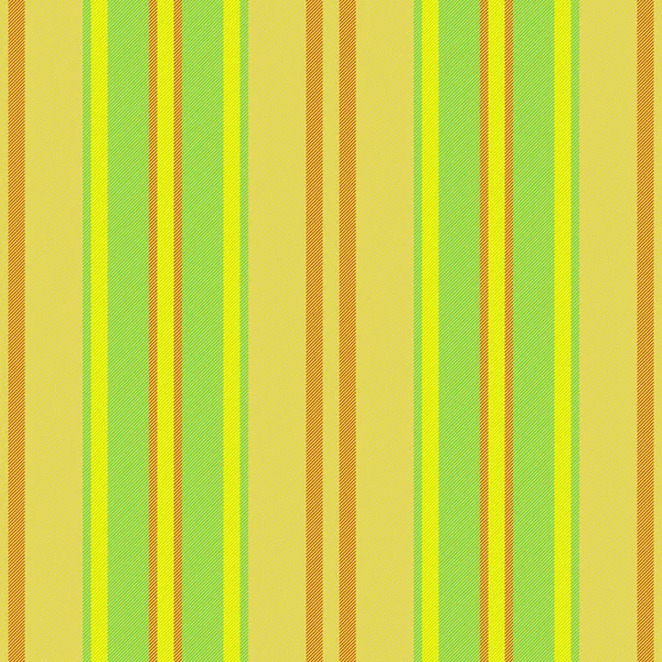 パターン垂直繊維 ベクトルファブリックシームレス 黄色と光の色のストライプラインテクスチャの背景 — ストックベクタ