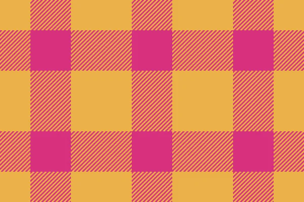 stock vector Seamless vector check. Plaid pattern tartan. Fabric background texture textile in amber and pink colors.