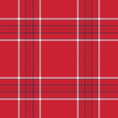 Kırmızılı ekose desenli. Kumaş dokusunu kontrol et. Vektör tekstil baskı tasarımı.