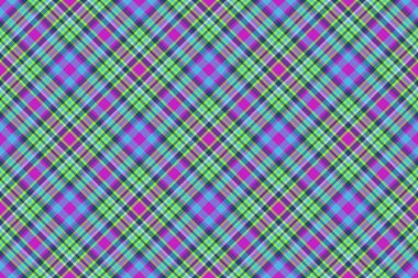 Kalıpsal kumaş kumaş vektörünün kumaş dokusu ve siyanür ve mavi renklerde ekoseli tart kontrolü.