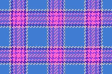 Ekose desenli, dikdörtgen kumaş desenli, mavi ve mor renkli arka plan vektör tartanı.