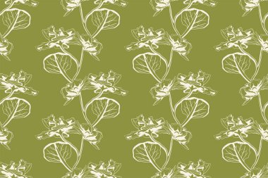 Floral pattern seamless background. Foliage and flower wallpaper design of nature. Vector illustration.