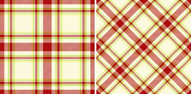 Kumaş arkaplan arkaplansız vektör ile noel renklerinde ekose kumaş desenini kontrol et.