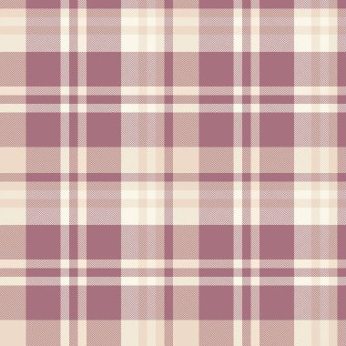 Kumaş denetimli tartanın tekstil dokusu. Kırmızı ve açık renkli vektör desenli arka plan ekoseli..