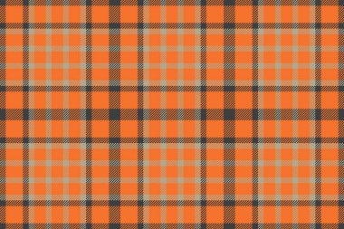 Tartan desenli tekstil arka plan vektörünü turuncu ve pastel renklerde ekose kumaş dikişsiz dokuyla kontrol et.