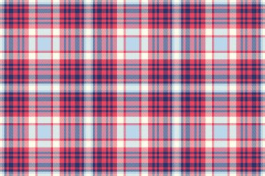 Vektör desenli kumaşın ekoseli tekstil arka planı. Doku kontrolü ile tartan açık ve kırmızı renklerde kusursuz..