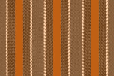 Turuncu ve gri renklerde çizgili tekstil arkaplanı olan desenli kumaş vektörünün kusursuz dikey dokusu.
