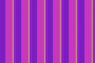 Arkaplan tekstil desenli çizgili şerit vektör deseni. Mor ve pembe renklerde dikey kumaş deseni..