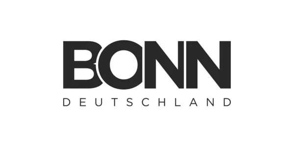 Bonn Deutschland Сучасна Творча Ілюстрація Зображенням Міста Німеччини Графічного Символу — стоковий вектор