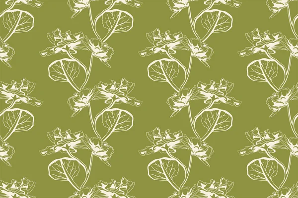 Floral Pattern Seamless Background Foliage Flower Wallpaper Design Nature Vector — Stock vektor