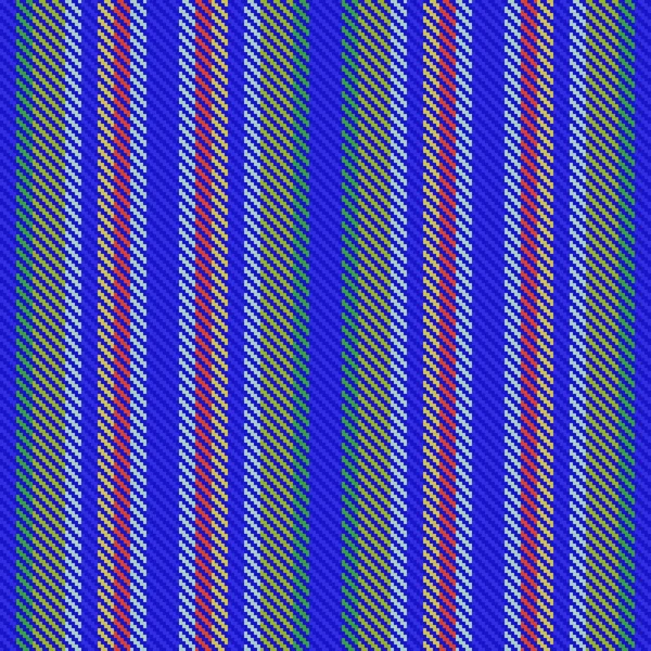 背景のシームレスなベクトルのストライプ垂直テクスチャとファブリックパターンのテキスタイルライン青と光の色 — ストックベクタ