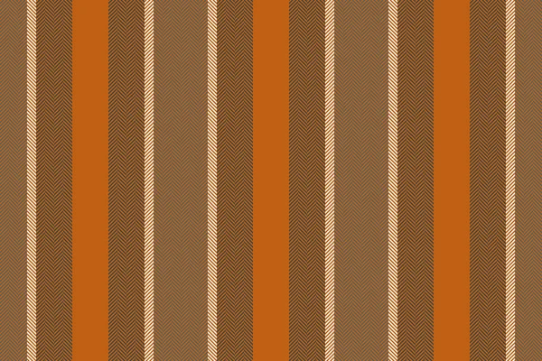 オレンジやグレーのラインストライプのテキスタイルの背景を持つパターン生地ベクトルのシームレス垂直テクスチャ — ストックベクタ