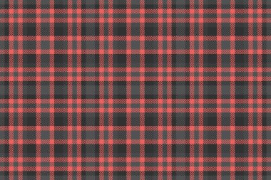 Gri ve kırmızı renklerde tekstil tartan desen vektörü ile arka plan ekose dokusunun kusursuz kontrolü.