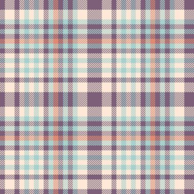 Tartan kumaş arkaplanından ekose desenli, vektör kontrol desenli pastel ve antika beyaz renklerde tekstil.